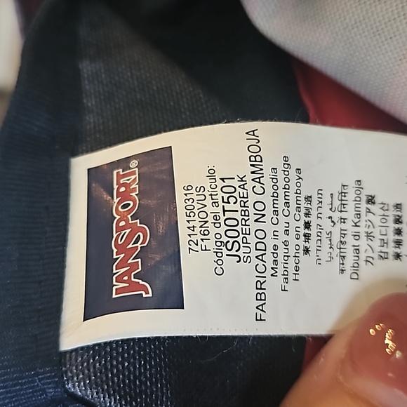 Jansport Superbreak T501 Lightweight Backpack Gray Forge Pink Purple Diamond - Picture 5 of 13